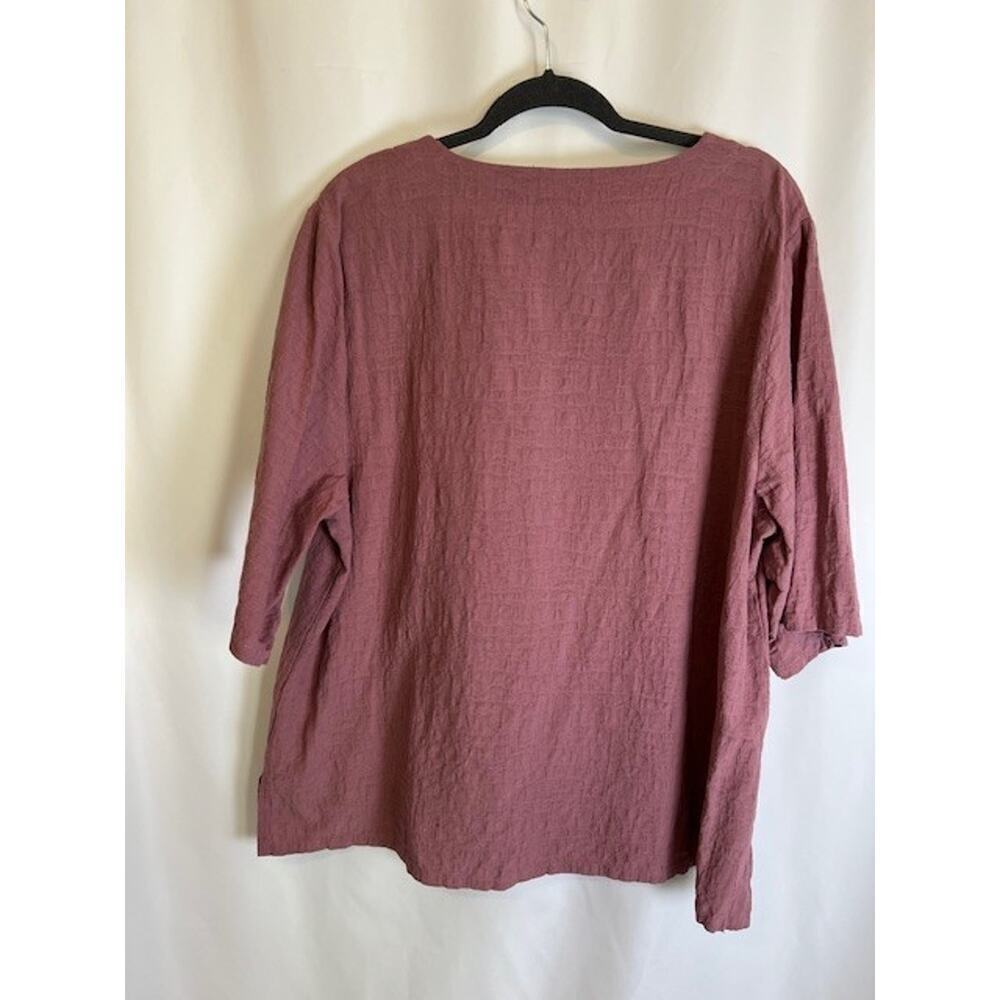 Women's XXL Pink Linen/Cotton 3/4 Sleeve Blouse Top - Picture 3 of 9